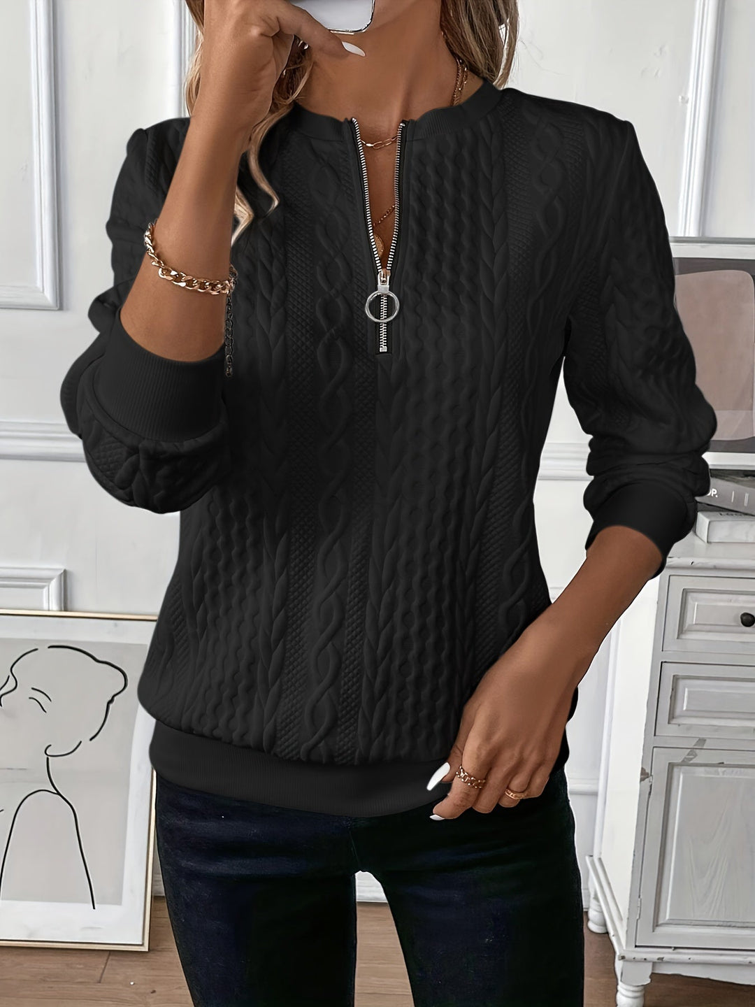 Dziewanna – Elegancki sweter z dzianiny