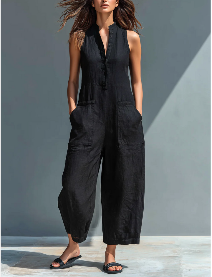 Antonina - Sukienka bez rękawów w stylu minimalistycznym