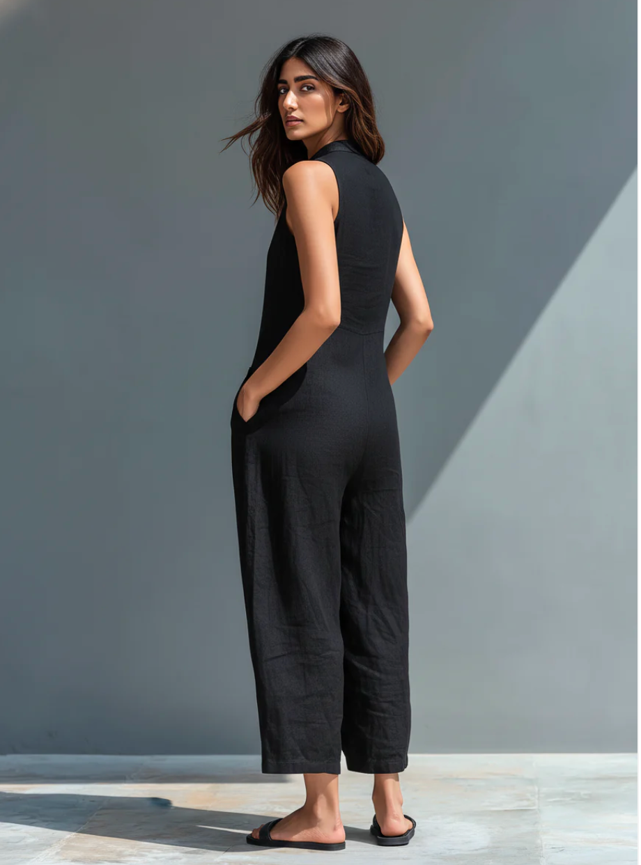 Antonina - Sukienka bez rękawów w stylu minimalistycznym