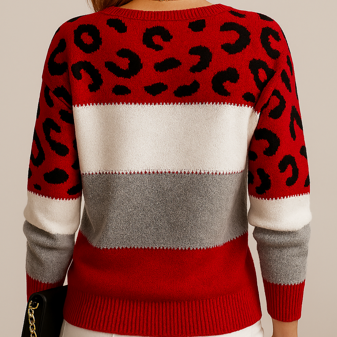 Yara – Elegancki sweter w panterkę