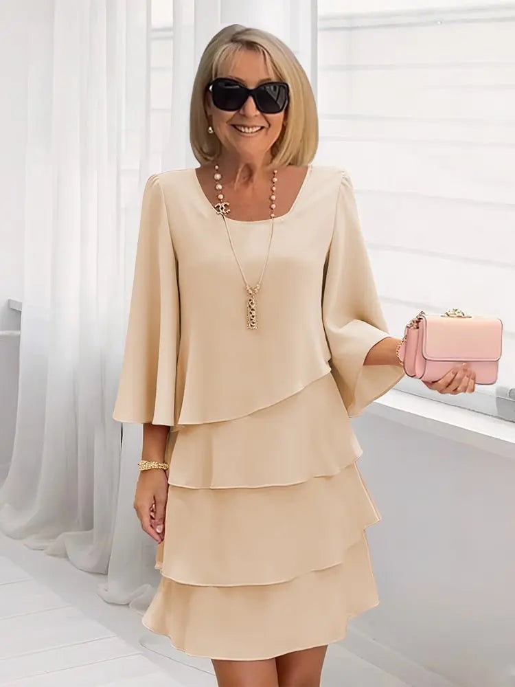 Wiesława | Elegancka Sukienka z Falbankami