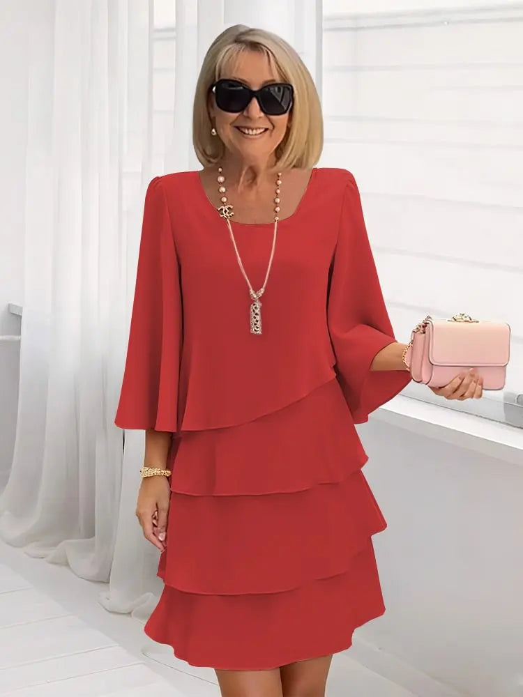 Wiesława | Elegancka Sukienka z Falbankami