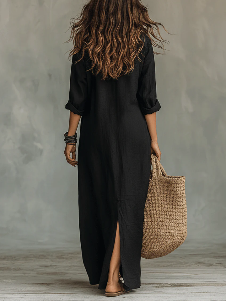 Edyta - Bezwysiłkowa Maxi Sukienka z Flattering Sylwetką, Uniwersalne Codzienne Noszenie