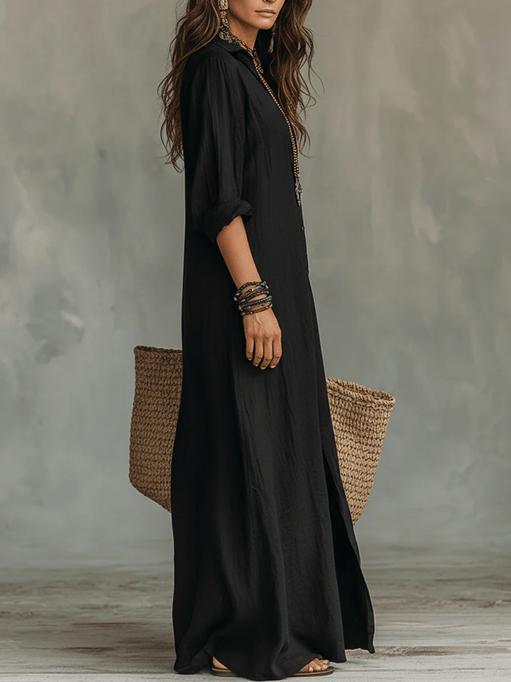 Edyta - Bezwysiłkowa Maxi Sukienka z Flattering Sylwetką, Uniwersalne Codzienne Noszenie
