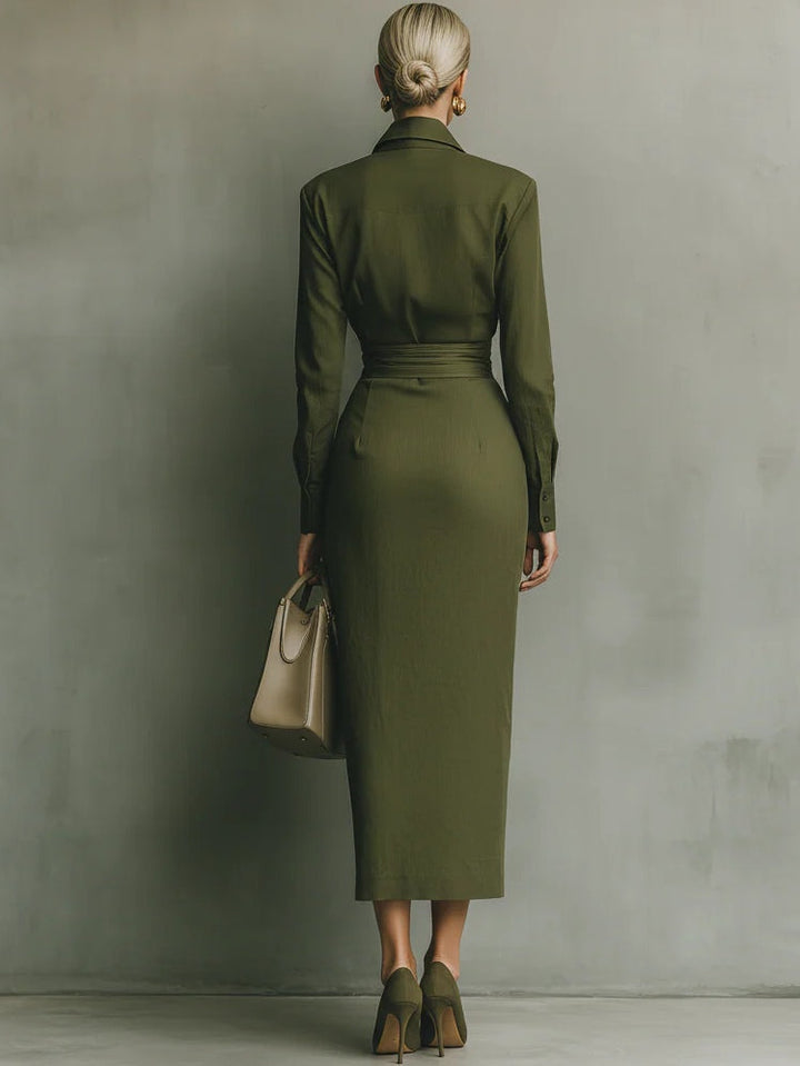 Aneta - Elegancka Dopasowana Sukienka Maxi