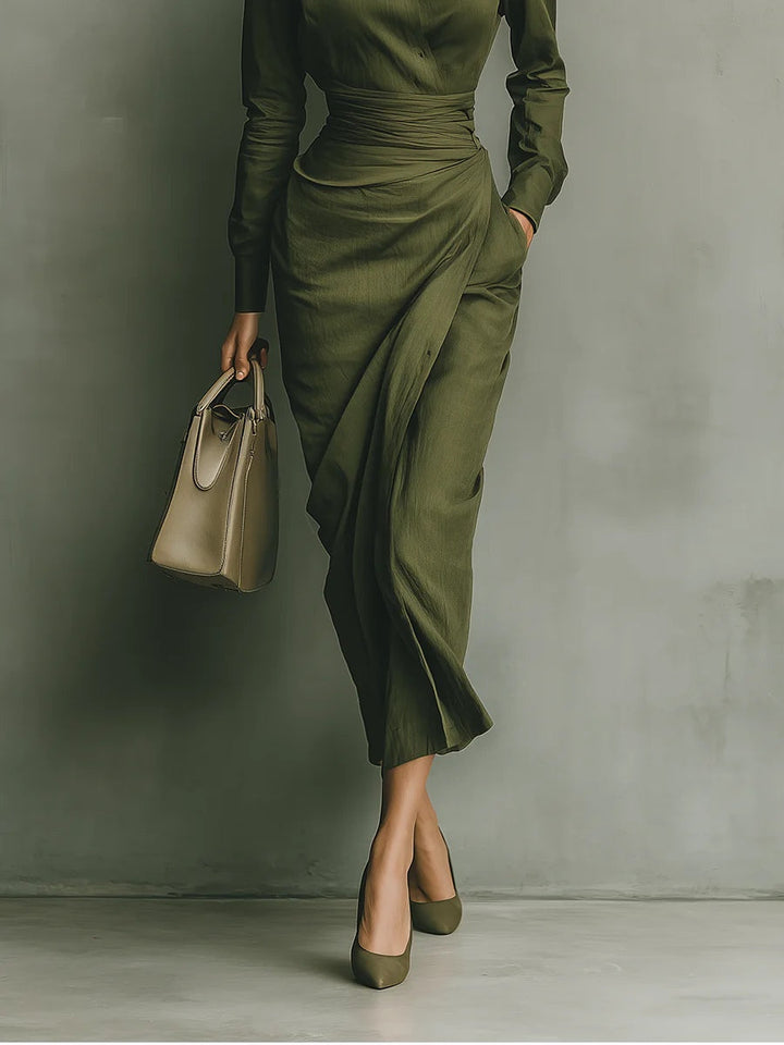 Aneta - Elegancka Dopasowana Sukienka Maxi