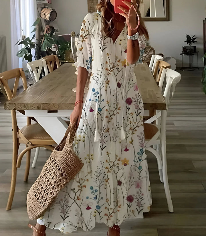 Wiosna - Zwiewna sukienka w stylu boho