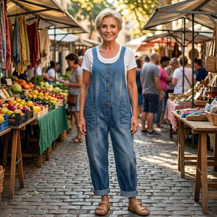 Bernadeta - Vintage Prane Bawełniane Ogrodniczki