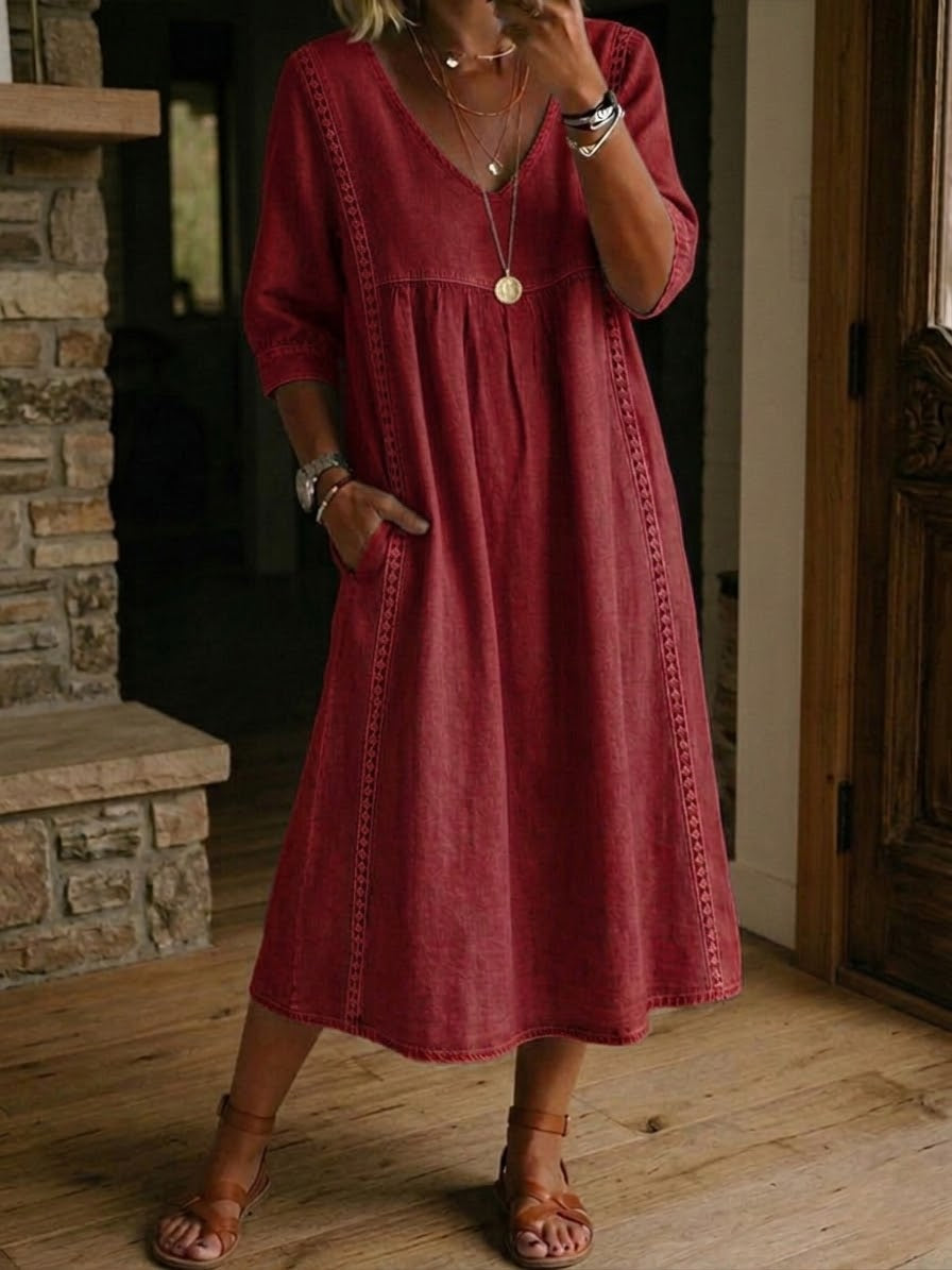 Sabina - Wygodna Casual Maxi Sukienka
