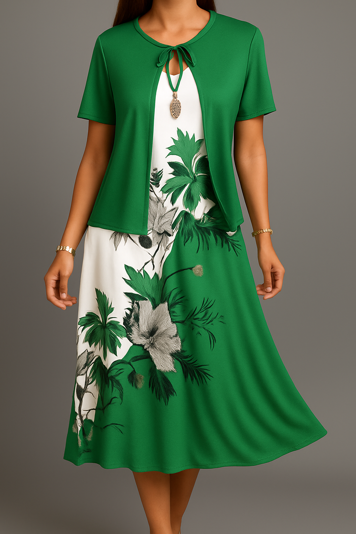 Ewa - Elegancka Boho Jersey Midi Sukienka